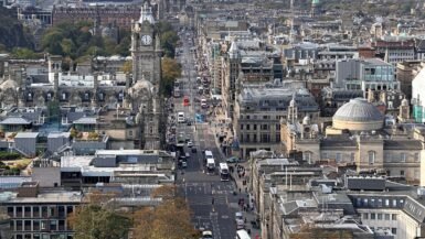 Aerial view of Edinburgh City, Scotland