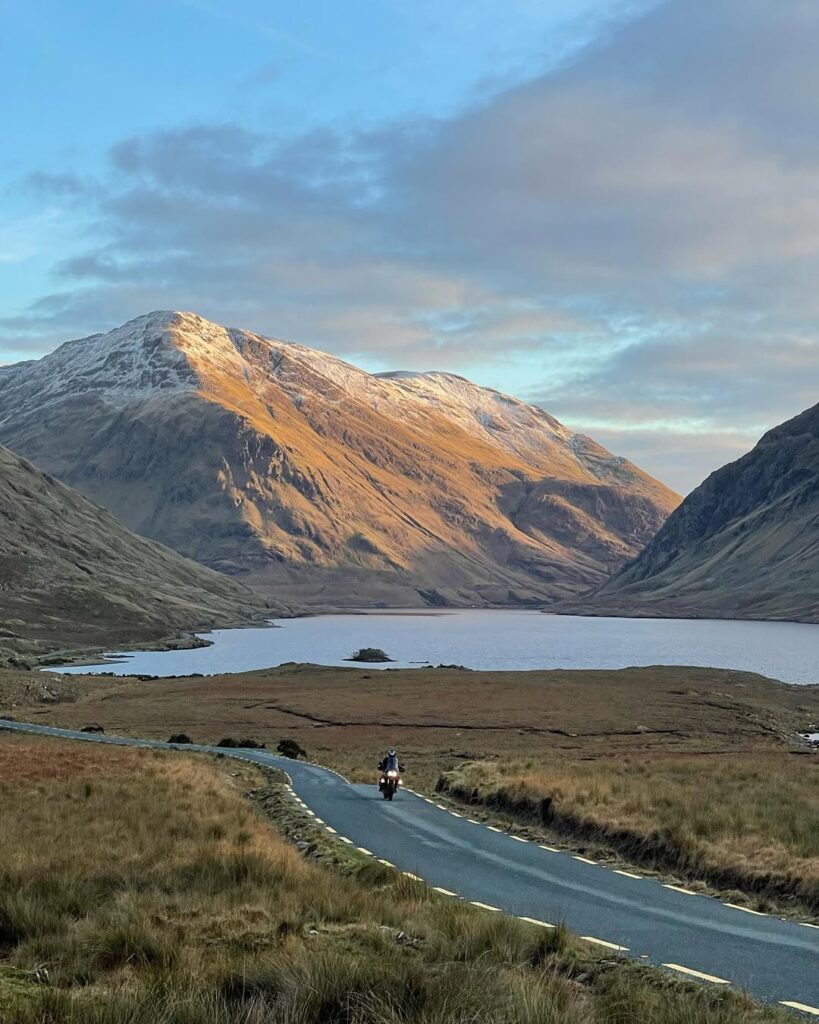 Serene Mountain Road at Sunset in the Doolough Valley, Ireland